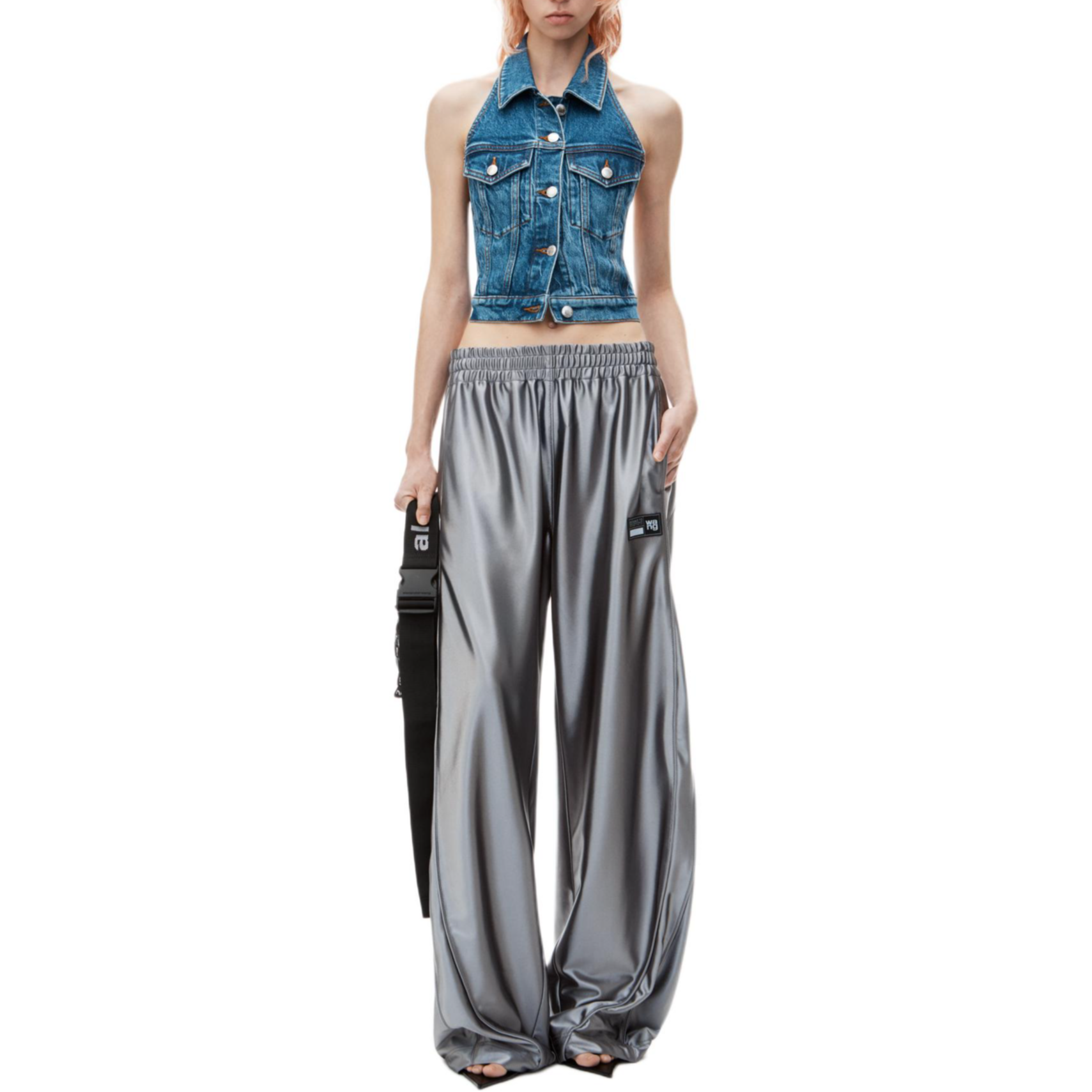 Lookbook (Women) Alexander Wang  Sleeveless Blue Vest FW24 Stretchy Minimalist Design 4DC3241462401