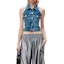 Shop (Women) Alexander Wang Sleeveless Blue Vest FW24 Stretchy Minimalist Design 4DC3241462401