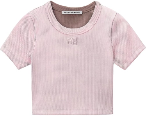 (W) Alexander Wang Slim Fit Crew Neck Kaos Leher Bulat Warna Pink 4CC22414686-88A Buy (W) Alexander Wang Slim Fit Crew Neck Kaos Leher Bulat Warna Pink 4CC22414686-88A