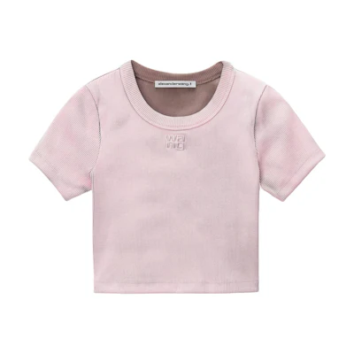 (Women) Alexander Wang Slim Fit Crew Neck T-Shirt Pink 4CC22414686-88A