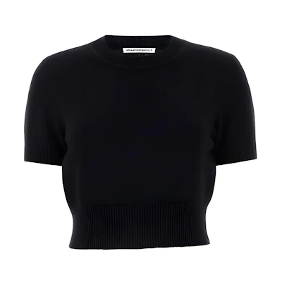 (Women) Alexander Wang Slim Fit Crewneck Short Sleeve Black T-Shirt 4KC2241026-001