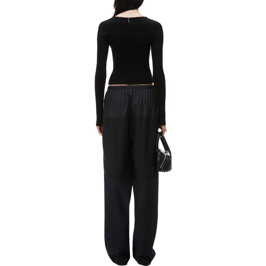 Lookbook (W) Alexander Wang Suéter Recortado Slim Fit Escote V Negro 1KC1241006-001