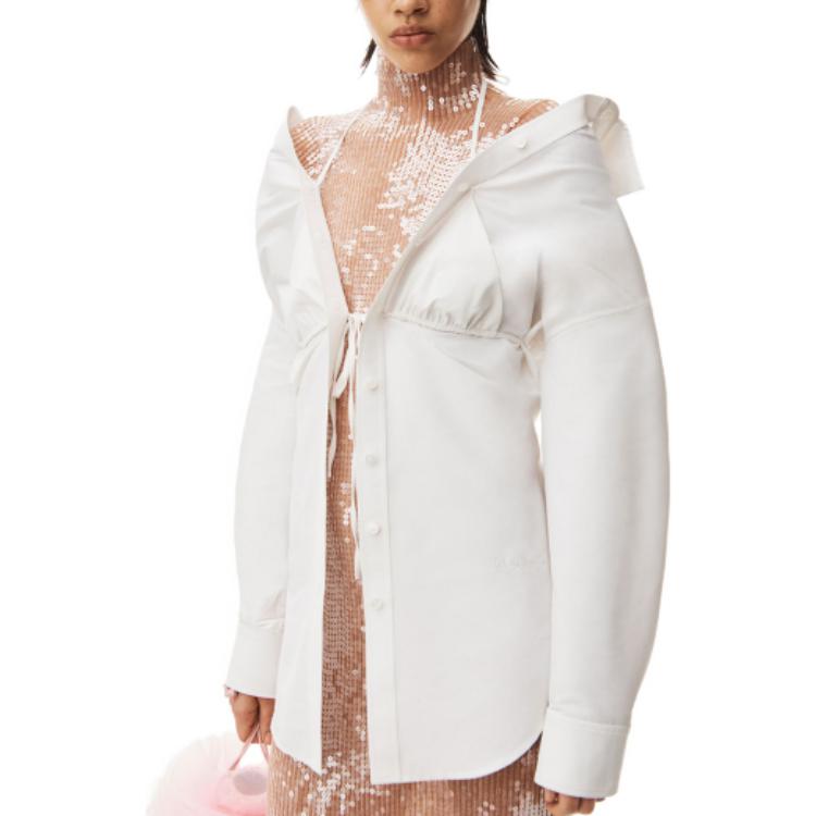 Purchase (W) 亞歷山大王純色綁帶大衣 - 白色 1CC2231377-100