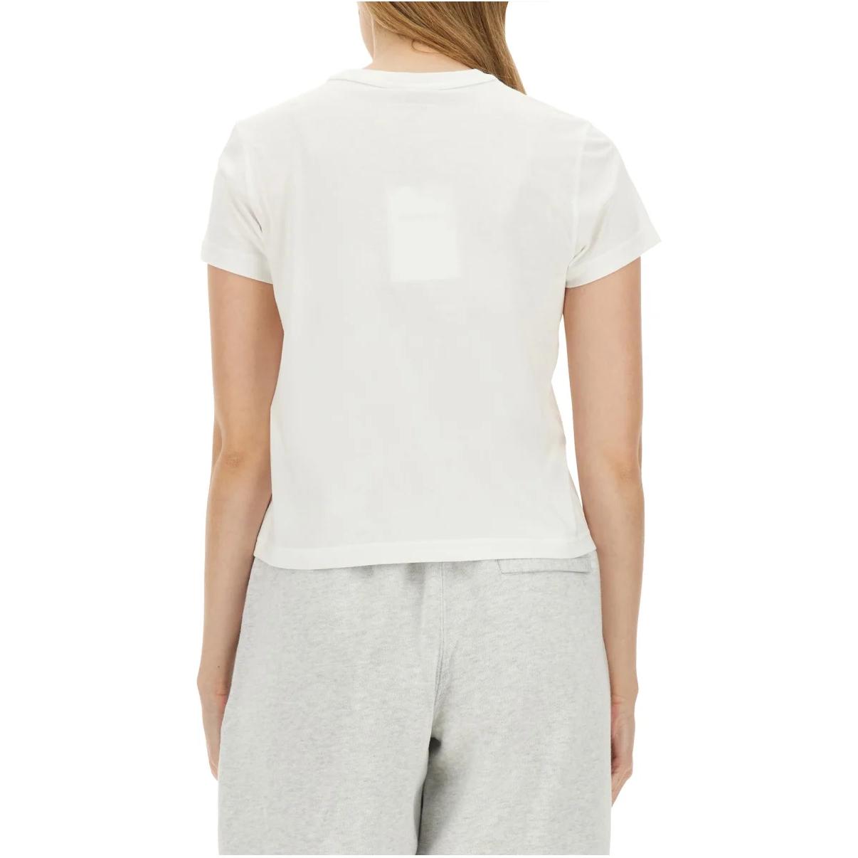 Lookbook (W) Alexander Wang Camiseta Blanca de Manga Corta Ajustada Cuello Redondo 4CC3241521-100