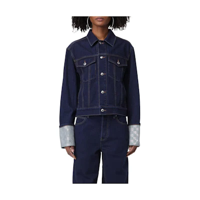(Women) Alexander Wang Solid Color Denim Jacket Blue 4DC1242251-462A