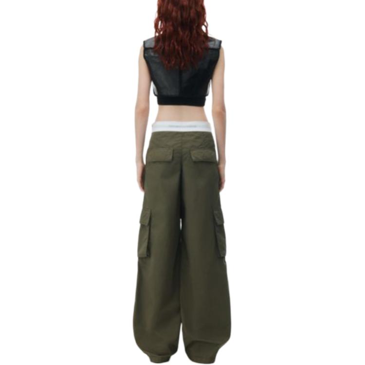 Shop (W) アレキサンダー ワン ソリッドカラー エラスティックウエスト ストレートパンツ グリーン 1WC2244724-305