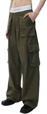 (W) アレキサンダー ワン ソリッドカラー エラスティックウエスト ストレートパンツ グリーン 1WC2244724-305 Purchase (W) アレキサンダー ワン ソリッドカラー エラスティックウエスト ストレートパンツ グリーン 1WC2244724-305