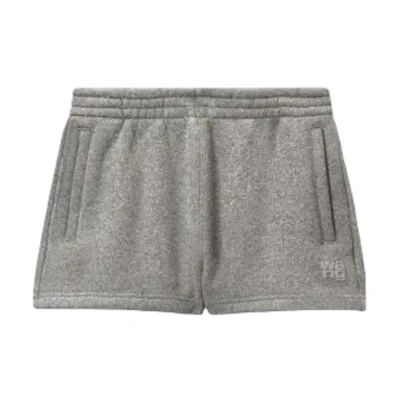 (Women) Alexander Wang Solid Color Letter Print Mid-Rise Casual Shorts. 4CC3234386-079
