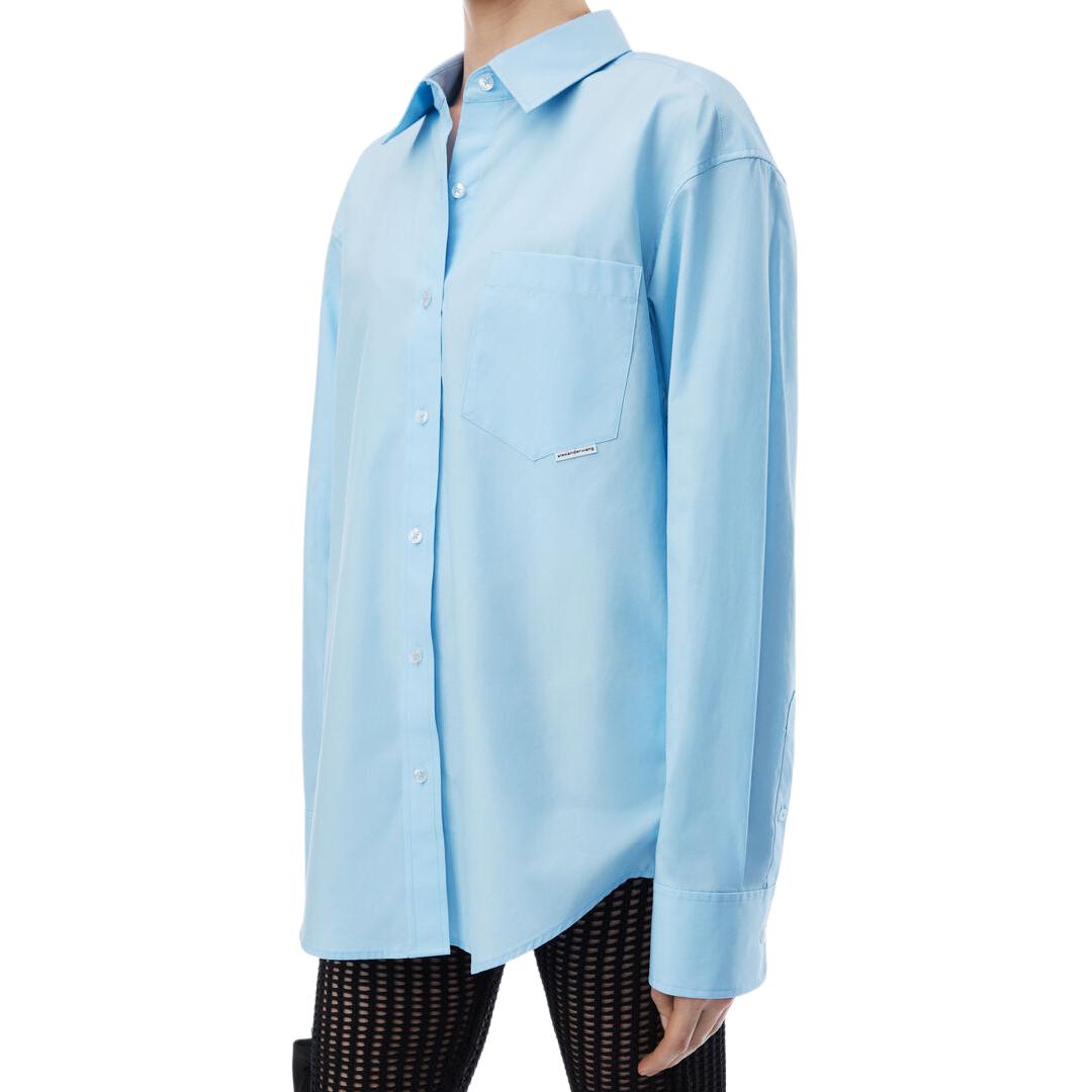 Details for (W) 亚历山大王纯色蓝色长袖衬衫 4WC2241482-423