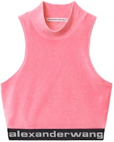 (Women) Alexander Wang Solid Color Mock Neck Tank Top Lotus Pink 4CC2211212-957 (Women) Alexander Wang Solid Color Mock Neck Tank Top Lotus Pink 4CC2211212-957
