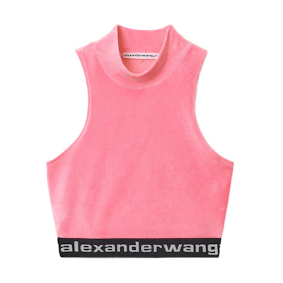 (Women) Alexander Wang Solid Color Mock Neck Tank Top Lotus Pink 4CC2211212-957