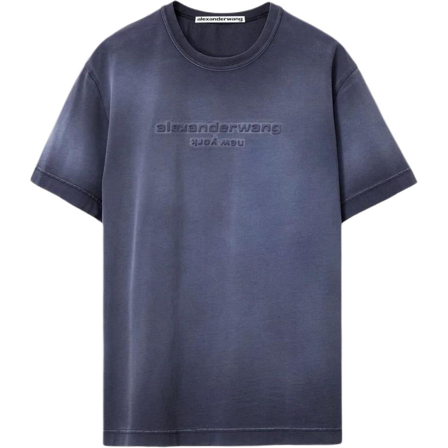 (Women) Alexander Wang  Solid Color Purple Crew Neck Short Sleeve T-Shirt. UCC4231666-506