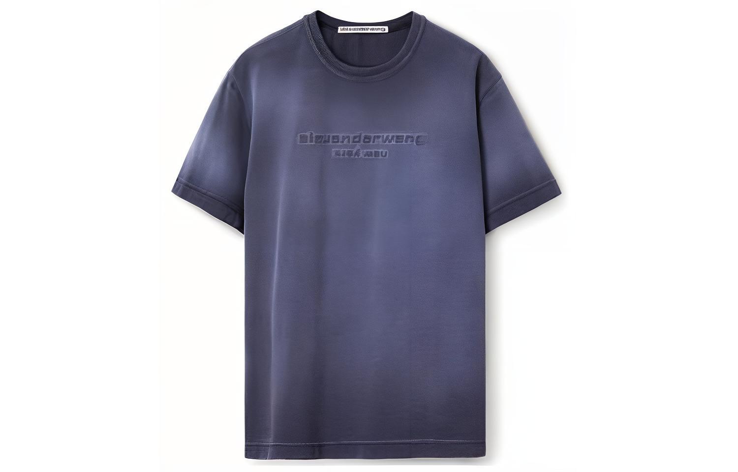 Order (W) 알렉산더왕 퍼플 크루넥 반팔 티셔츠 솔리드 컬러. UCC4231666-506