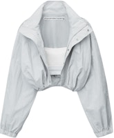 (Women) Alexander Wang Solid Color Stand Collar Long Sleeve Jacket Gray Blue 1WC1242523-073 (Women) Alexander Wang Solid Color Stand Collar Long Sleeve Jacket Gray Blue 1WC1242523-073