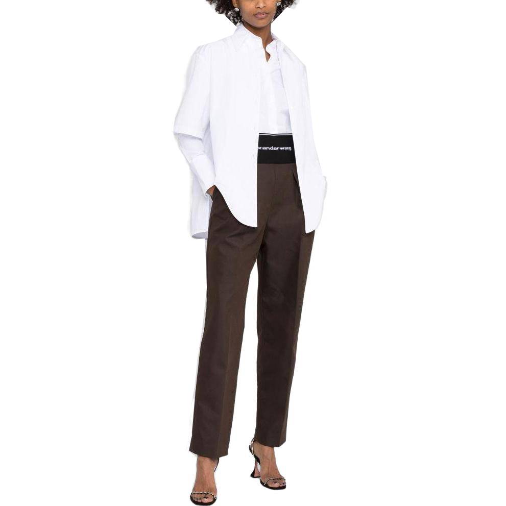 Lookbook (W) アレキサンダーワン ソリッドロゴ ウエストバンド カジュアルパンツ チョコレートブラウン 1WC1224449-204