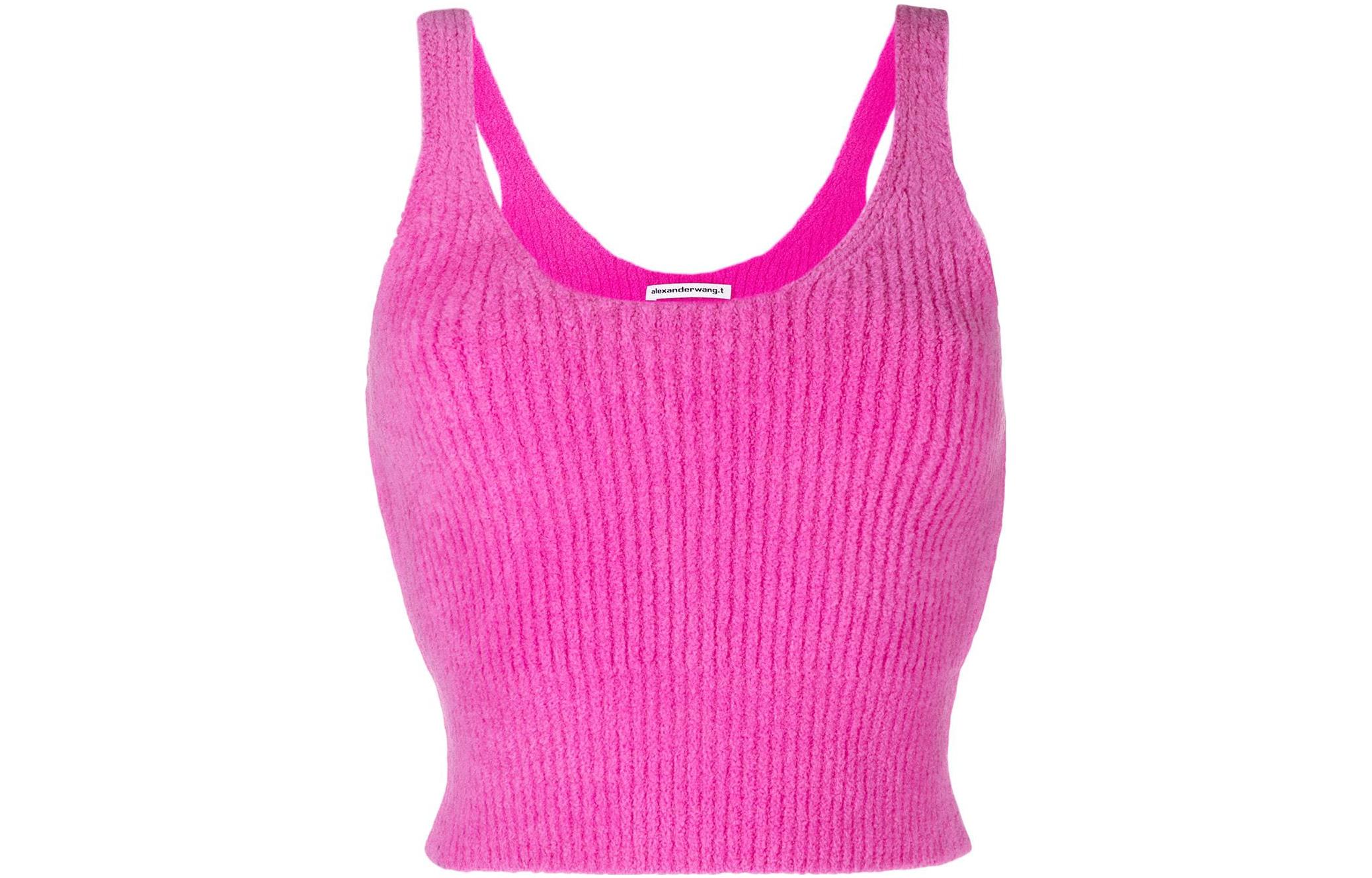 (Women) Alexander Wang  Solid Ribbed Knit Tank Top - Pink 4KC1221014SS22-679