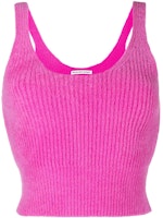 (Women) Alexander Wang Solid Ribbed Knit Tank Top - Pink 4KC1221014SS22-679 (Women) Alexander Wang Solid Ribbed Knit Tank Top - Pink 4KC1221014SS22-679