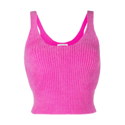 (Women) Alexander Wang Solid Ribbed Knit Tank Top - Pink 4KC1221014SS22-679