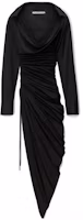 (Women) Alexander Wang Solid Sheer Knit Asymmetric Long Sleeve Dress. 1CC2236571-001 (Women) Alexander Wang Solid Sheer Knit Asymmetric Long Sleeve Dress. 1CC2236571-001