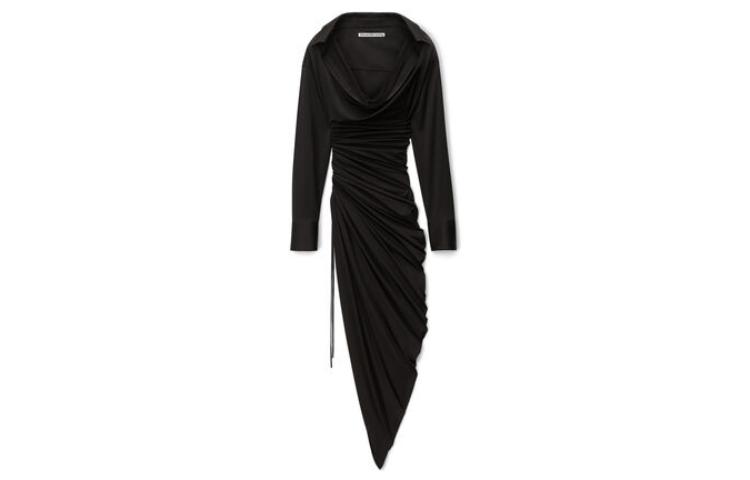 (Women) Alexander Wang  Solid Sheer Knit Asymmetric Long Sleeve Dress. 1CC2236571-001 圖 2