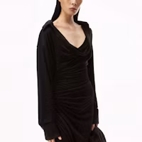 Purchase (W) Alexander Wang 純色透視不對稱長袖連衣裙 1CC2236571-001