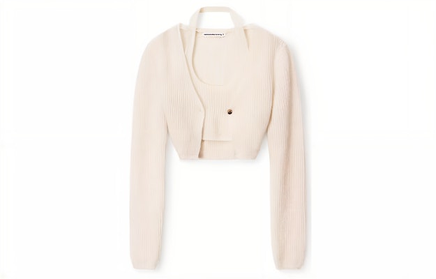 (W) 알렉산더 왕 솔리드 브이넥 핏 풀오버 니트 스웨터 - 오프 화이트 4KC3221021-104 Order (W) 알렉산더 왕 솔리드 브이넥 핏 풀오버 니트 스웨터 - 오프 화이트 4KC3221021-104