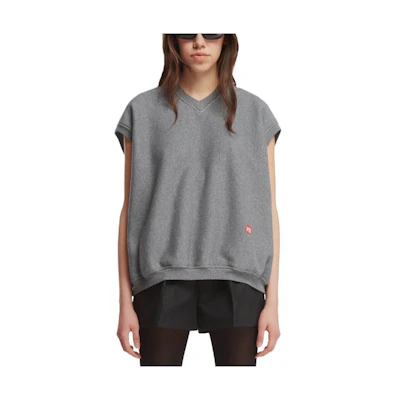 (Women) Alexander Wang Solid V-Neck Logo Tank Top Grey. UCC1241677-079