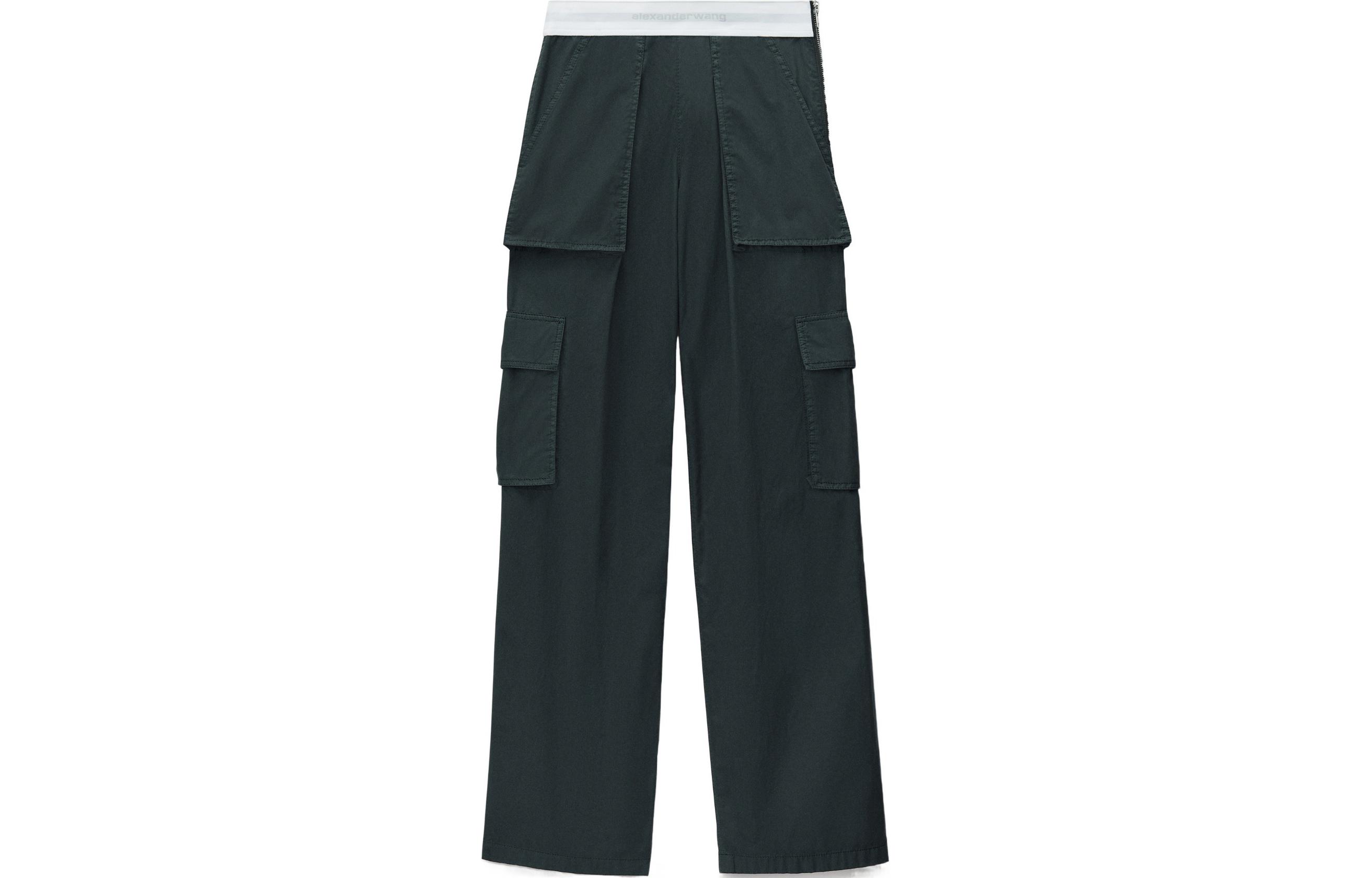 (Women) Alexander Wang  Solid Wide-Leg Cargo Pants Black. 1WC22447240-12A