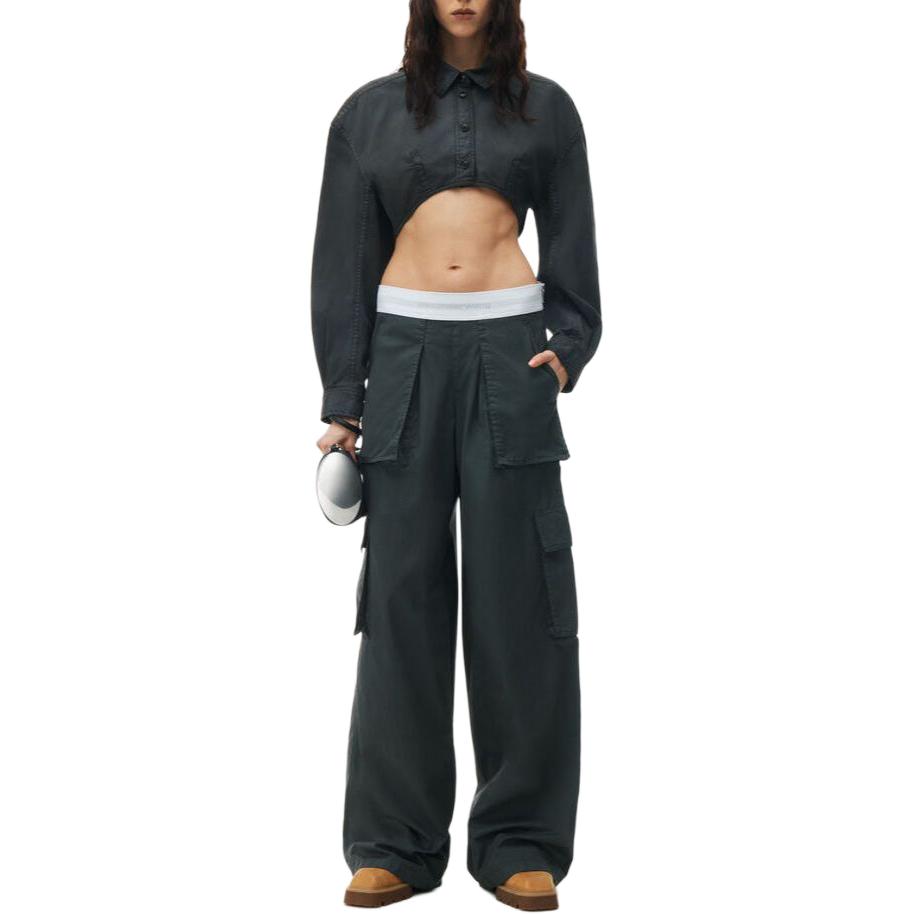 Lookbook (W) Alexander Wang Pantalones Negros Anchos de Carga. 1WC22447240-12A