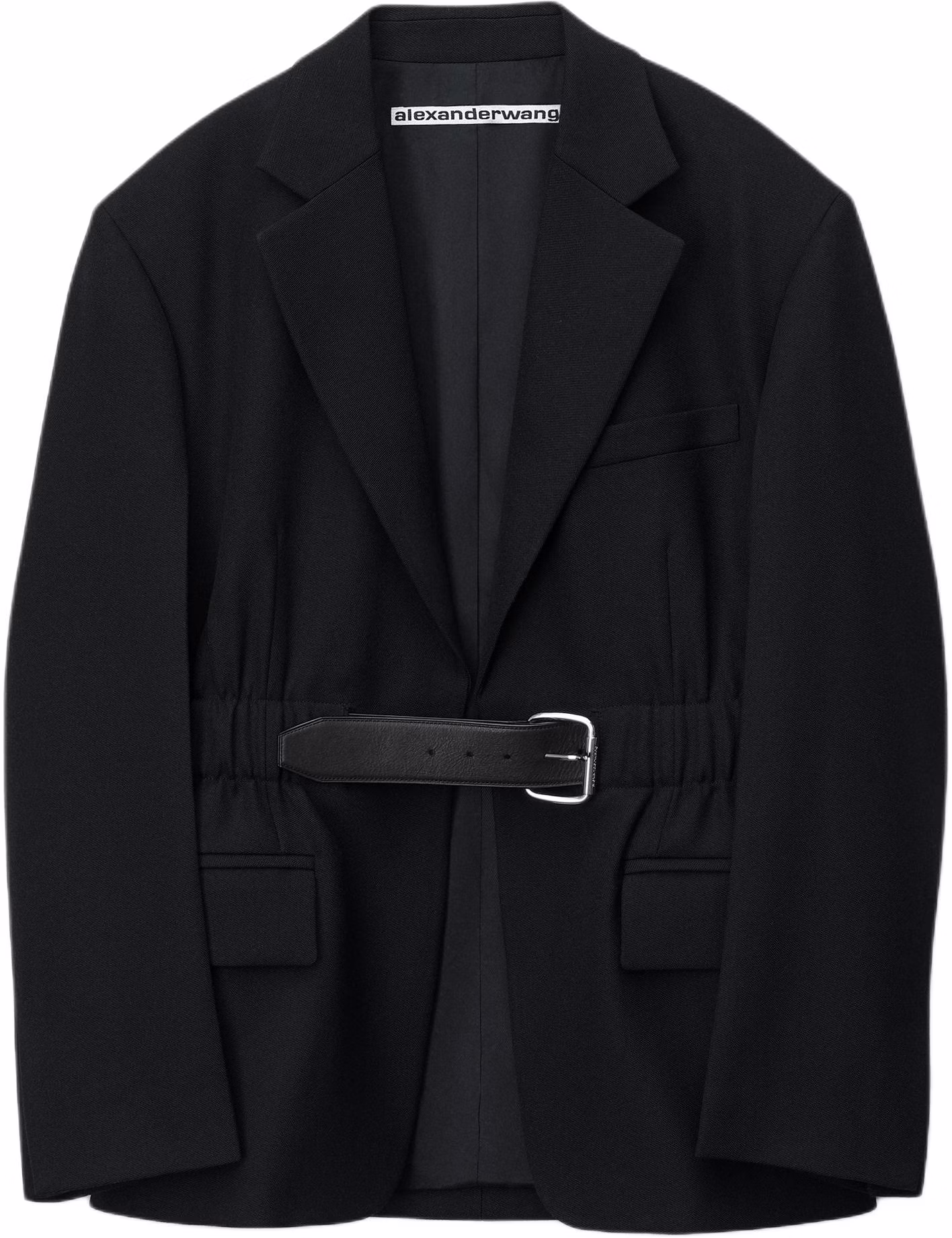 women-alexander-wang-ss-24-black-wool-canvas-belted-long-sleeve-blazer-1-wc-1242520-001