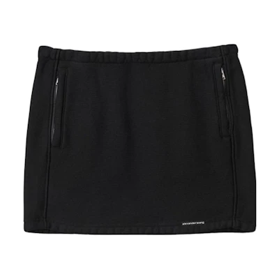 (Women) Alexander Wang SS24 Minimalist Black Terry Classic Pocket Casual Skirt. 4CC1245056-BLACK
