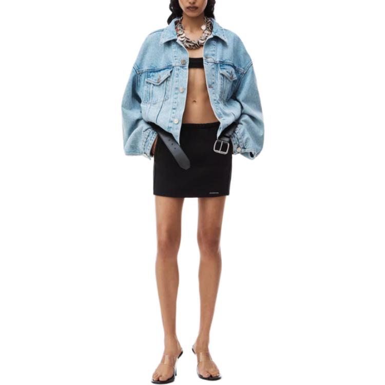 Lookbook (W) Alexander Wang SS24 Rok Kasual Minimalis Hitam Terry Pocket Klasik. 4CC1245056-BLACK