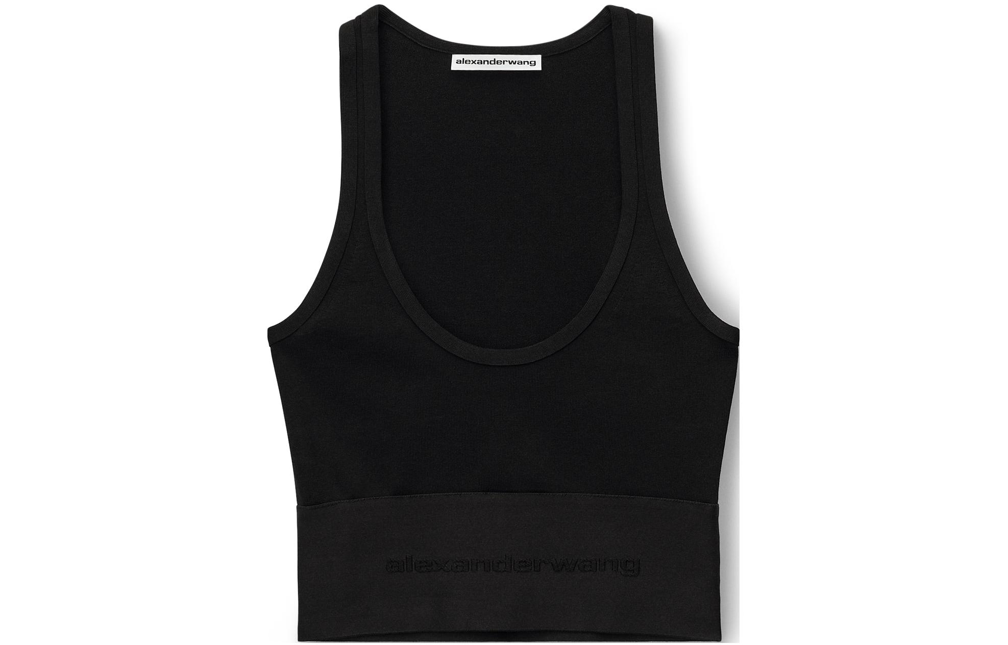 (Women) Alexander Wang  Stretch Low-Neck Tank Top Black FW23. 1KC1241049-001