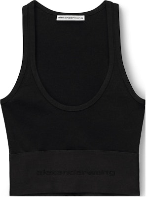 (W) Alexander Wang Baju Tank Leher Rendah Regang Hitam FW23. 1KC1241049-001 Order (W) Alexander Wang Baju Tank Leher Rendah Regang Hitam FW23. 1KC1241049-001