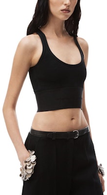 (W) Alexander Wang Baju Tank Leher Rendah Regang Hitam FW23. 1KC1241049-001 Shop (W) Alexander Wang Baju Tank Leher Rendah Regang Hitam FW23. 1KC1241049-001