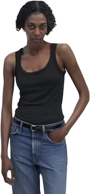 (W) Alexander Wang Baju Tank Leher Rendah Regang Hitam FW23. 1KC1241049-001 Details for (W) Alexander Wang Baju Tank Leher Rendah Regang Hitam FW23. 1KC1241049-001