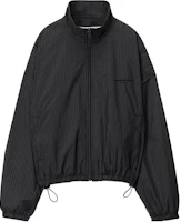 (Women) Alexander Wang Striped Embroidered Logo Jacket Black 1WC4232489-009 (Women) Alexander Wang Striped Embroidered Logo Jacket Black 1WC4232489-009