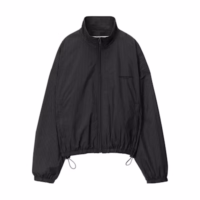 (Women) Alexander Wang Striped Embroidered Logo Jacket Black 1WC4232489-009