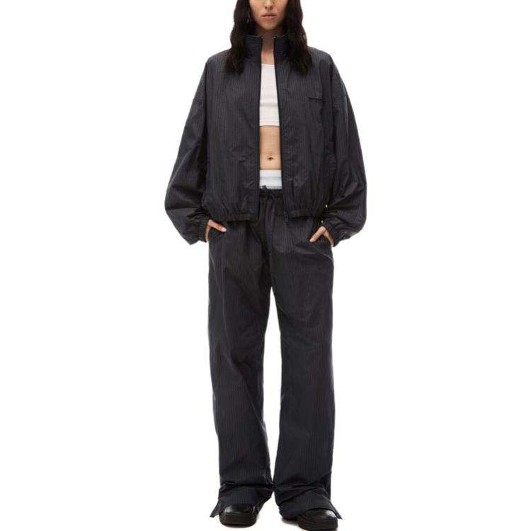 Lookbook (W) Alexander Wang Jaket Logo Bordir Garis Hitam 1WC4232489-009