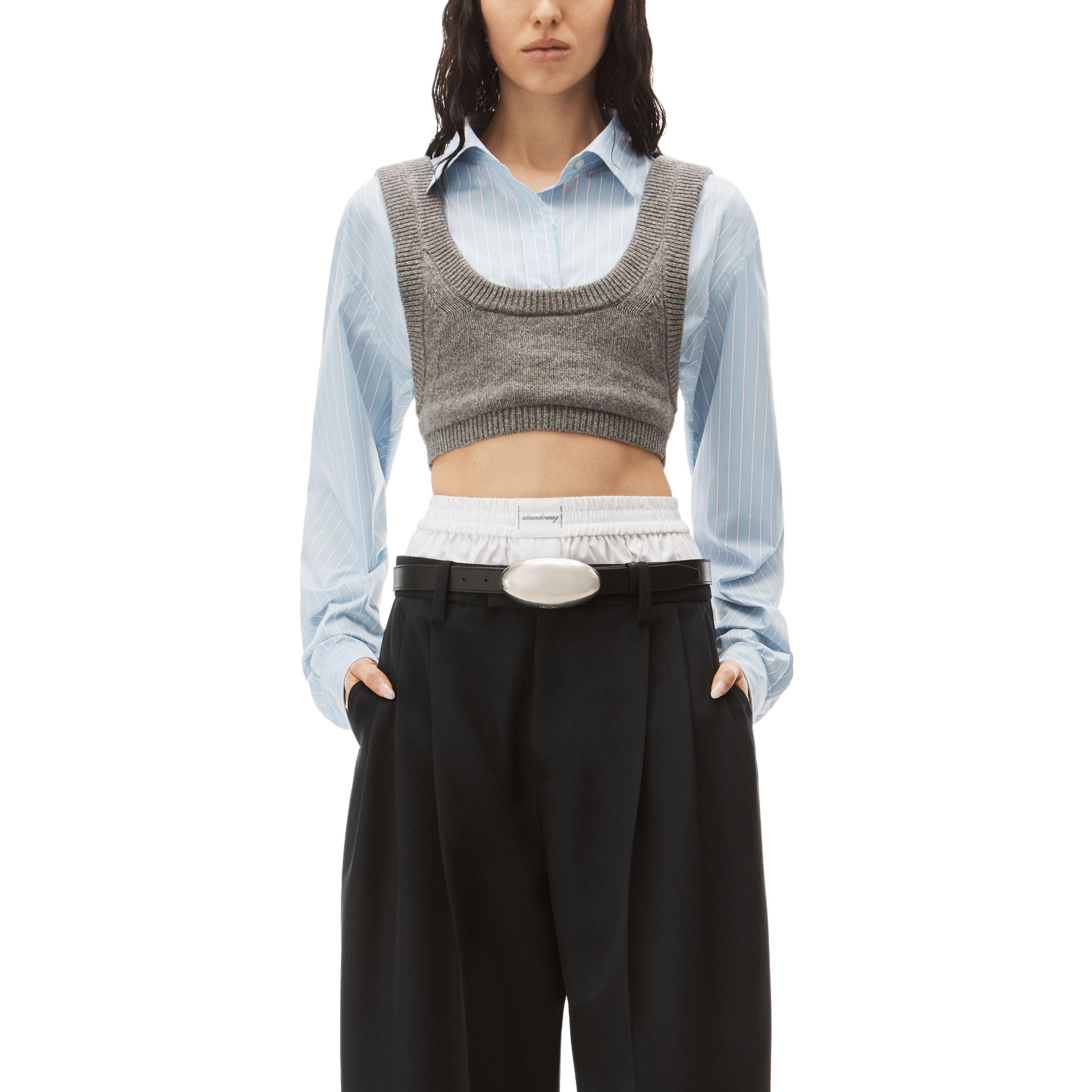 Purchase (W) アレクサンダー ワン ストライプ ニット キャミソール＆スクエアネック シャツ セット 4KC3231011-030