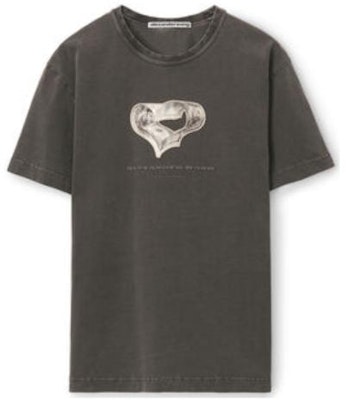 (W) Alexander Wang Baju T Hitam Pudar Corak Logo Hati Lengan Pendek. UCC4231672-011 Buy (W) Alexander Wang Baju T Hitam Pudar Corak Logo Hati Lengan Pendek. UCC4231672-011