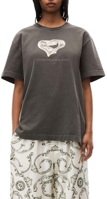 (W) Alexander Wang Baju T Hitam Pudar Corak Logo Hati Lengan Pendek. UCC4231672-011 Shop (W) Alexander Wang Baju T Hitam Pudar Corak Logo Hati Lengan Pendek. UCC4231672-011