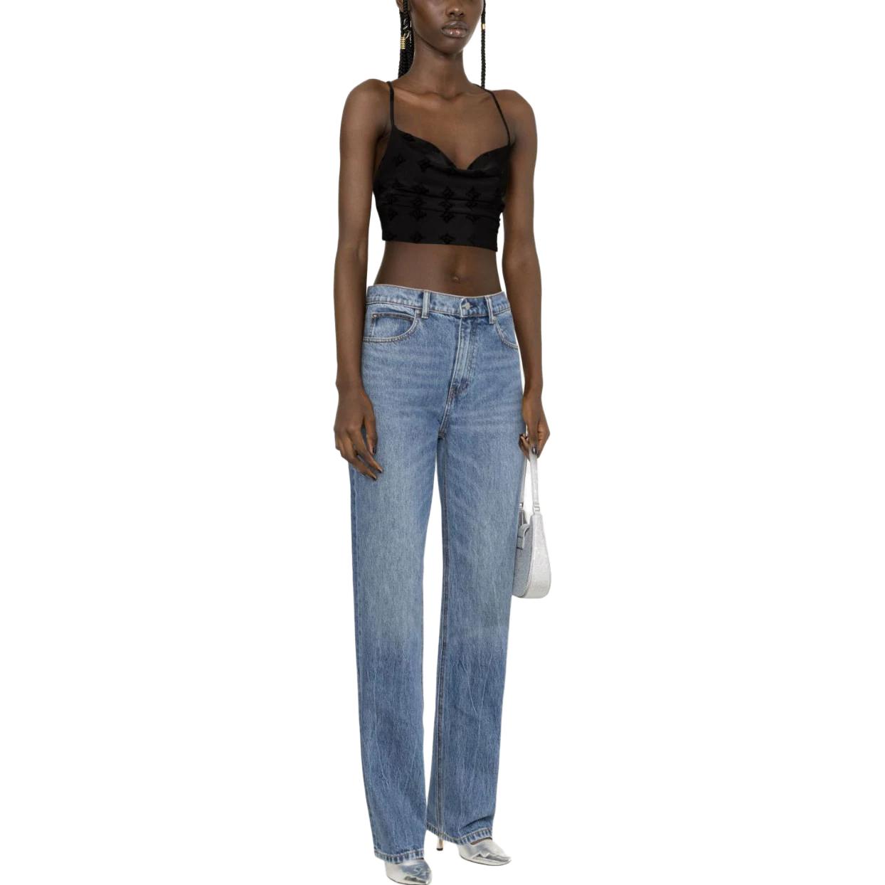 (Women) Alexander Wang  Washed Distressed Straight-Leg Jeans Blue 4DC3234174 圖 3