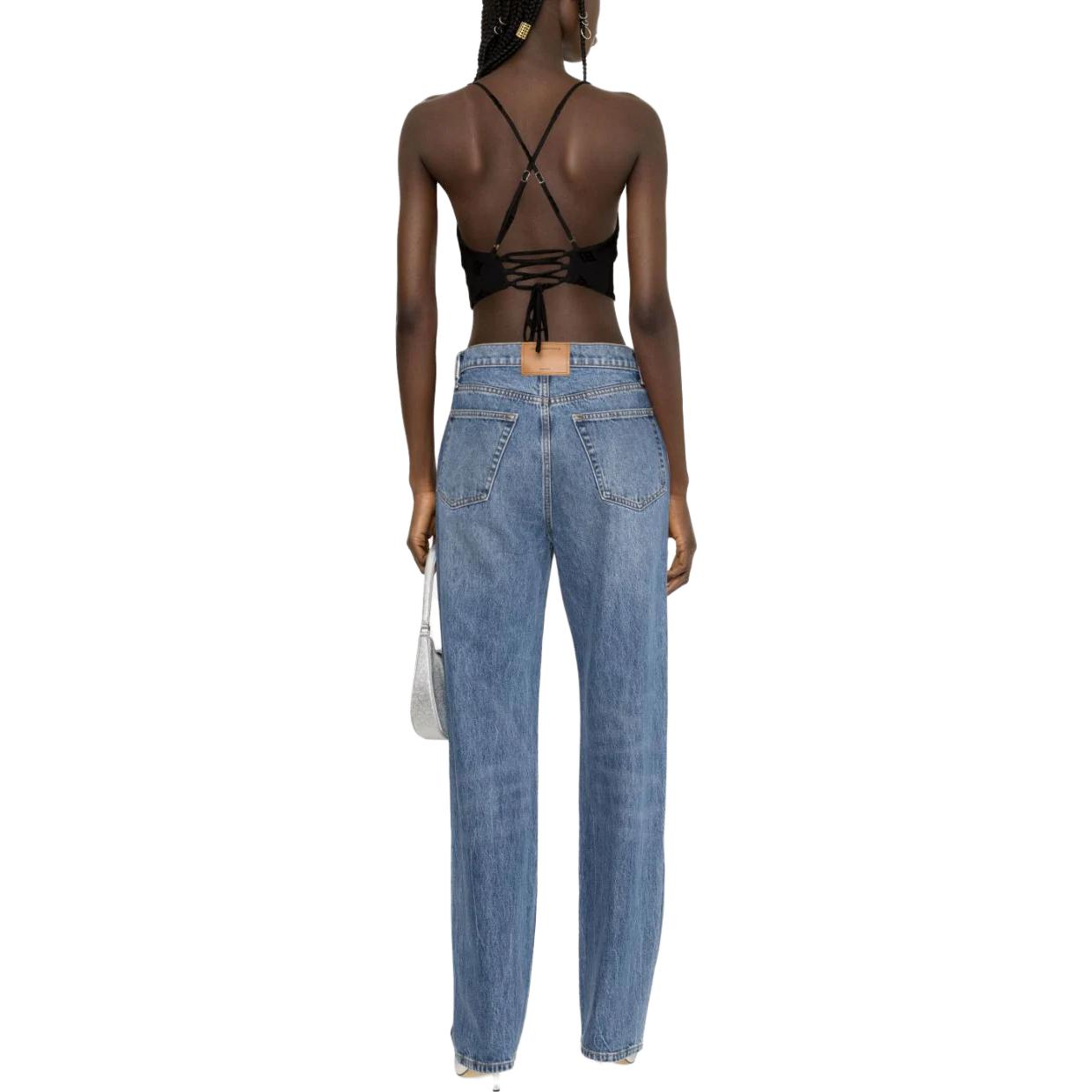 (Women) Alexander Wang  Washed Distressed Straight-Leg Jeans Blue 4DC3234174 圖 4