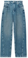 (Women) Alexander Wang Washed Loose Wide-Leg Lantern Mid-Rise Jeans Indigo SS24. 1WC1244236-473 (Women) Alexander Wang Washed Loose Wide-Leg Lantern Mid-Rise Jeans Indigo SS24. 1WC1244236-473