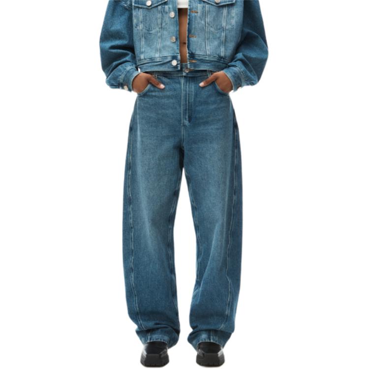 Lookbook (W) アレキサンダーワン ウォッシュド ワイドレッグ ランタン ミッドライズ ジーンズ インディゴ SS24 1WC1244236-473