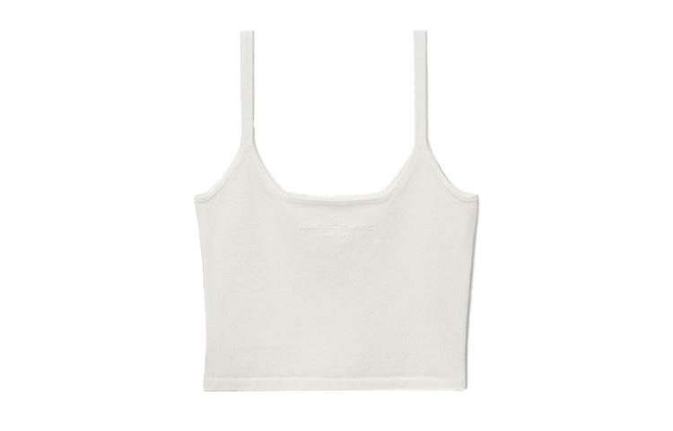 Order (Women) Alexander Wang  White Cropped Tank Top with Logo. 4KC2231028-104