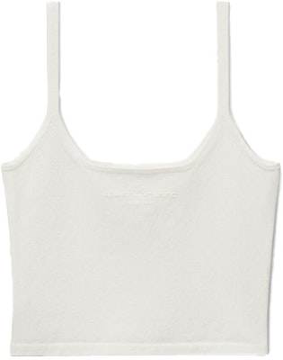 (Women) Alexander Wang White Cropped Tank Top with Logo. 4KC2231028-104 Order (Women) Alexander Wang White Cropped Tank Top with Logo. 4KC2231028-104