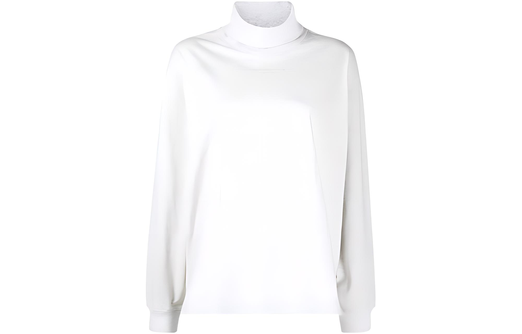 (Women) Alexander Wang  White High-Neck Plain Long-Sleeve Sweatshirt 1CC4211543-050