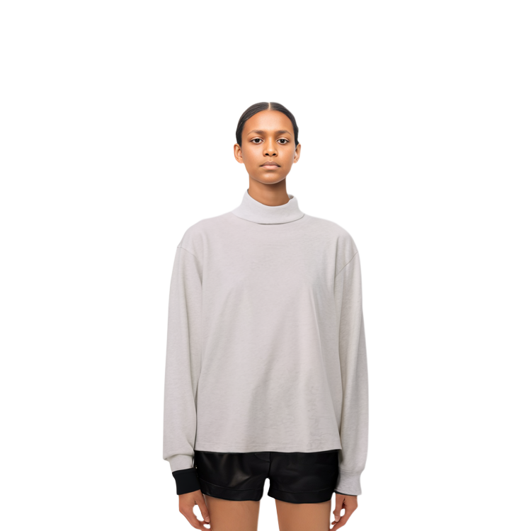 Details for (W) 알렉산더 왕 화이트 하이넥 심플 긴소매 스웻셔츠 1CC4211543-050